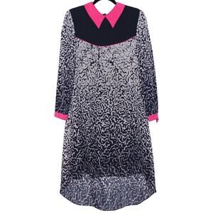 Blue Pink White Polka Dot Tunic Dress Size Large